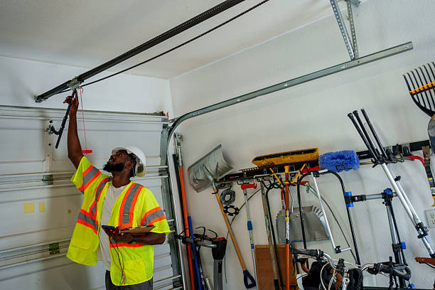 Professional Garage Door Panel Replacement technician working in Sanger, TX